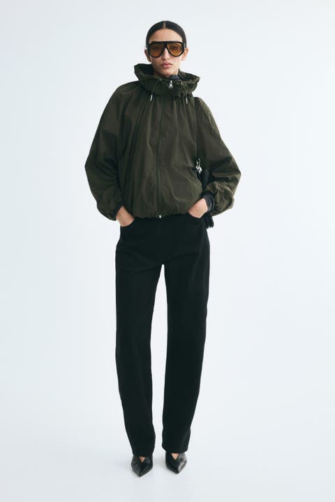 Funnel-Collar Nylon Jacket