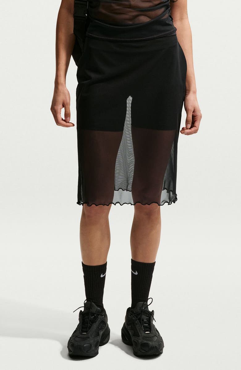 Nike Sportswear Slim Fit Sheer Skirt, Main, color, Black/ Sail