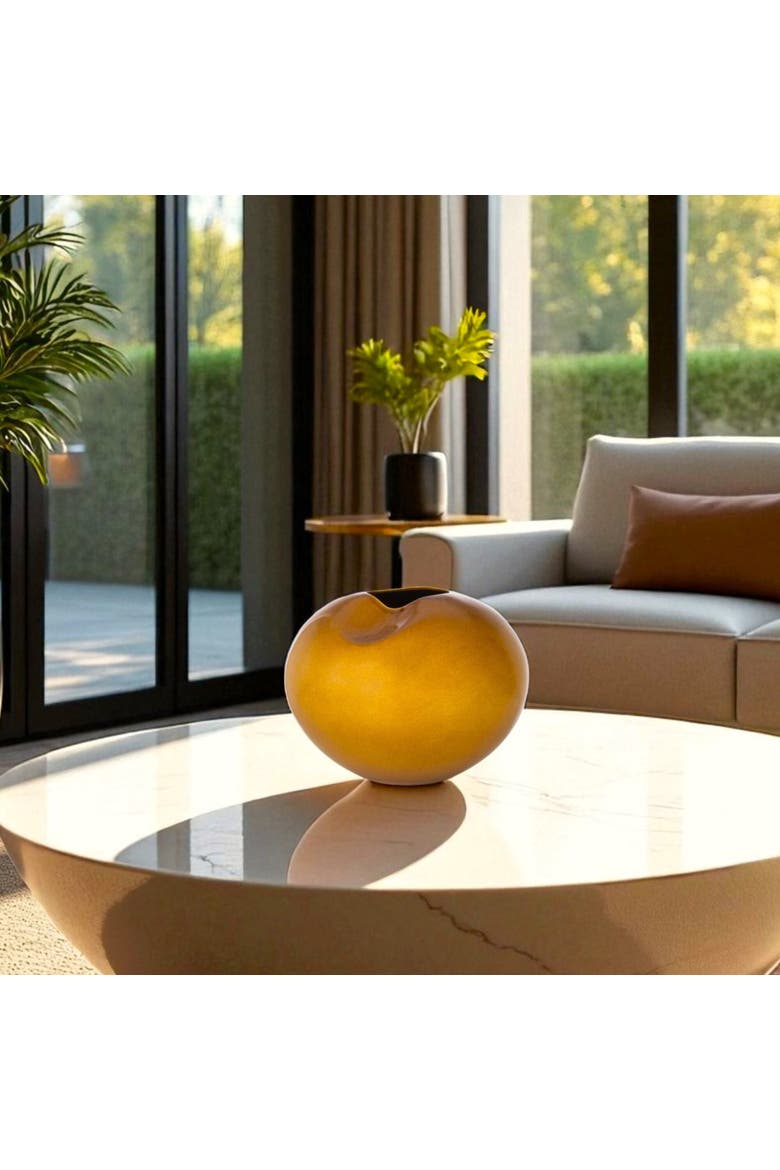 Milan Honey Sculptural Vase, Alternate, color, Brown
