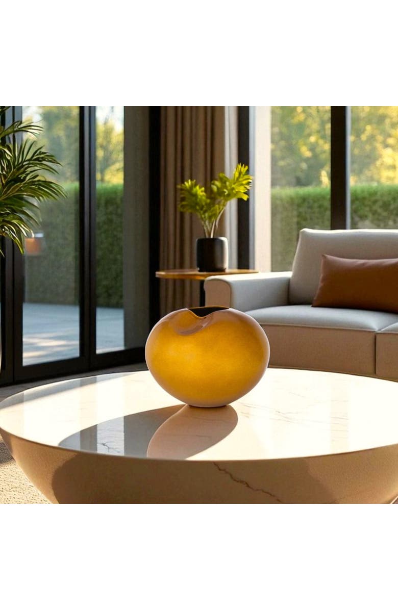 DinaDecor Milan Honey Sculptural Vase, Alternate, color, Brown