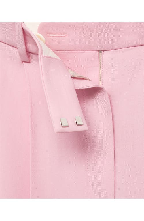 Mango Pleat Front Wide Leg Pants In Pink