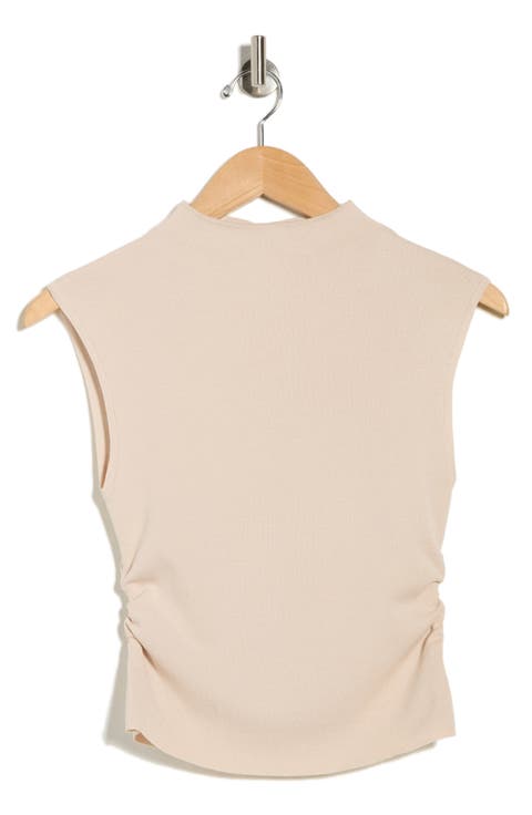 Mock Neck Ruched Tank