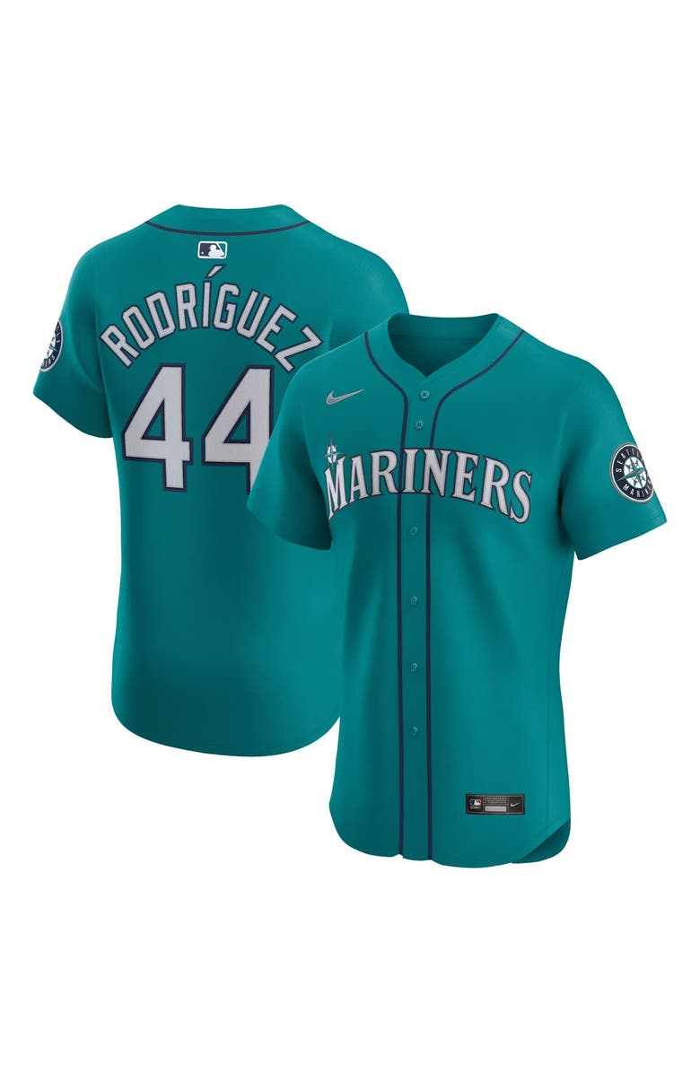 Nike Men's Nike Julio Rodríguez Aqua Seattle Mariners Alternate Elite Jersey, Main, color, Aqua