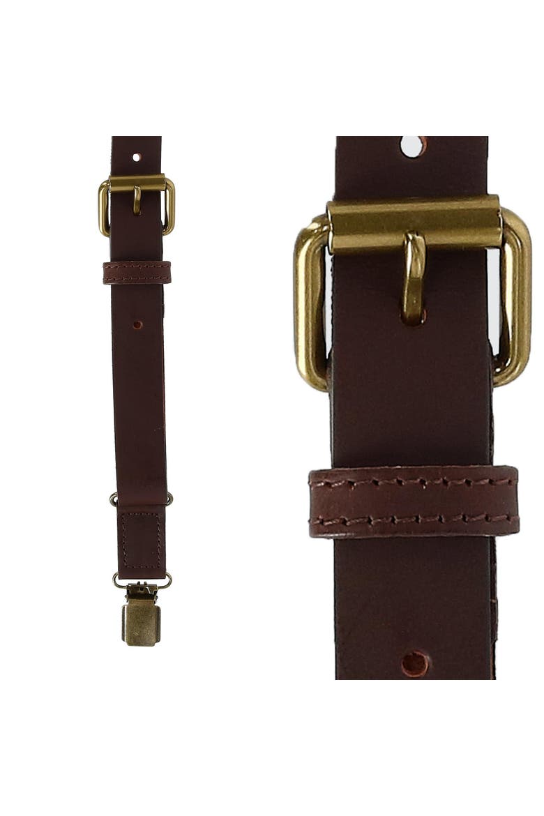 Men's The Bristol Clip End Leather Braces with Elastic Back, Alternate, color, Brown