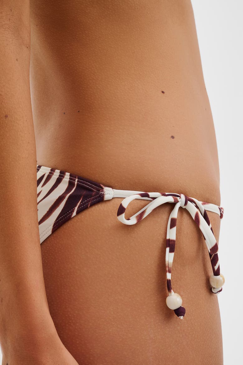 Sanja Beaded Tie Bikini Bottoms, Alternate, color, Burnt Leaf