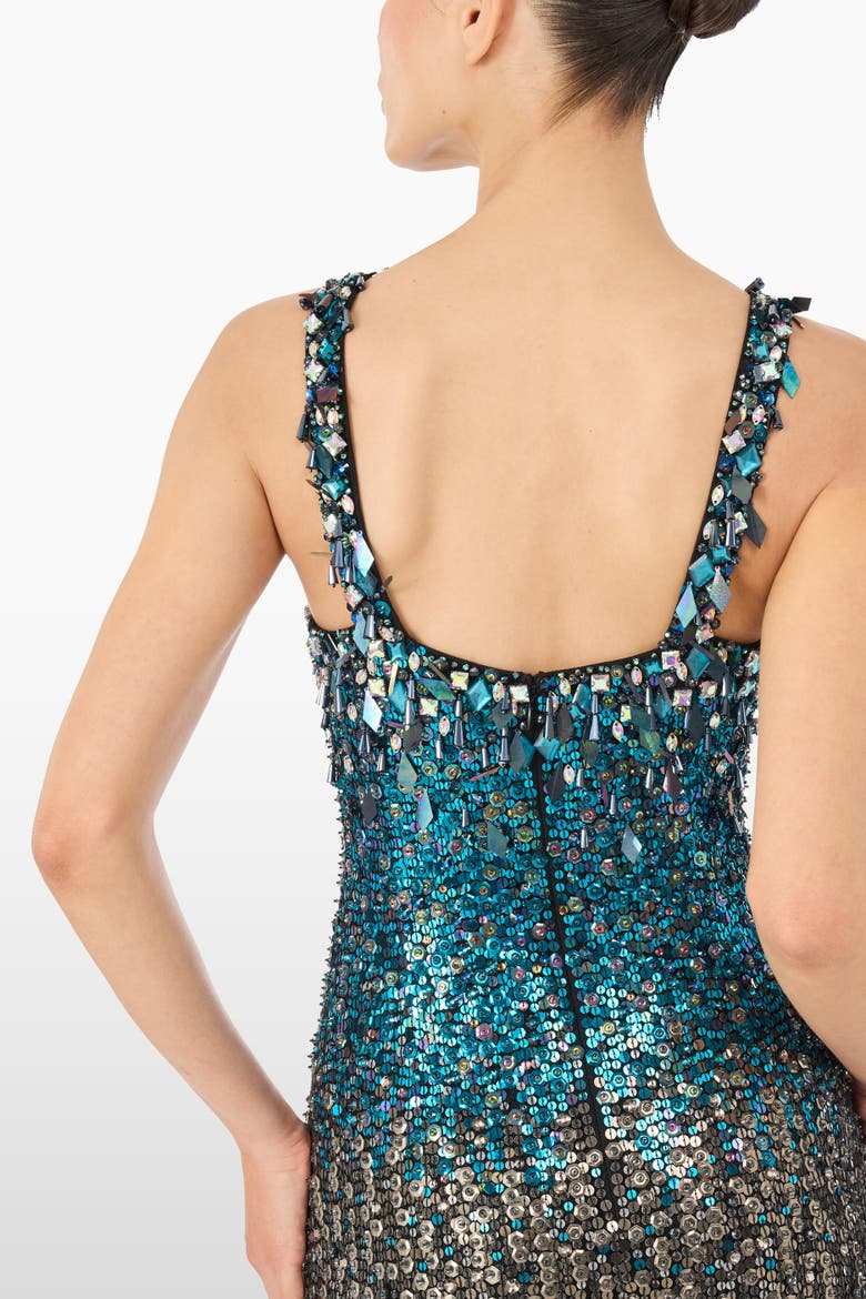Decora Sequin-Embellished Maxi Dress, Alternate, color, Liquorice