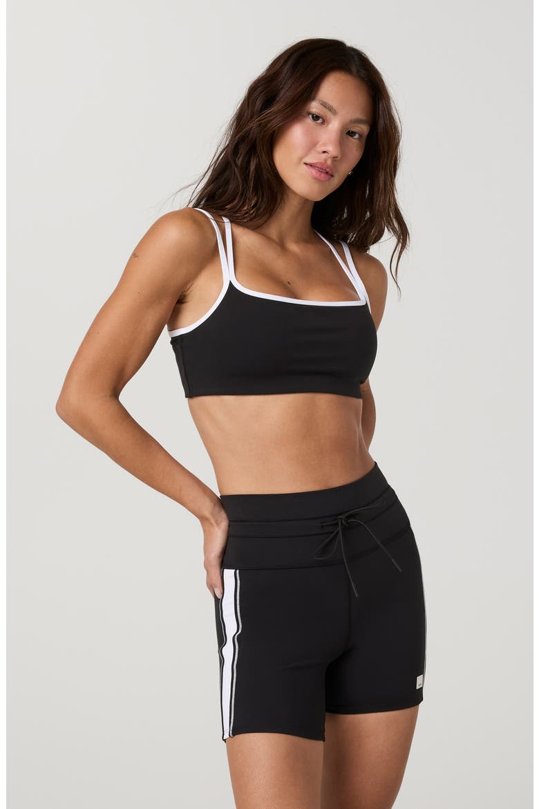 Daily Layered Square Neck Sports Bra, Alternate, color, BLACK