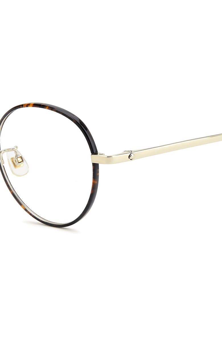 Kate Spade New York helka 49mm small round optical glasses, Alternate, color, Havana Gold