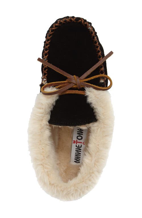 Minnetonka Chrissy Womens Suede Slippers Moccasins In Black