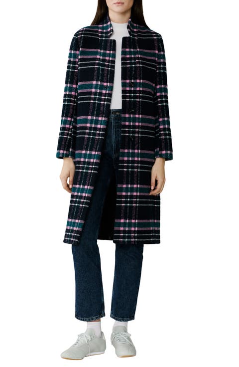 Diane Plaid Single Breasted Coat