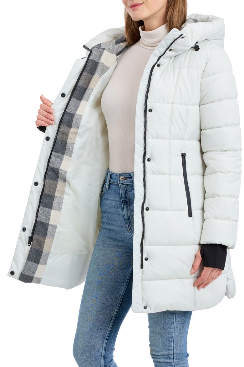 Fitted Puffer Coat, Alternate, color, MARBLE