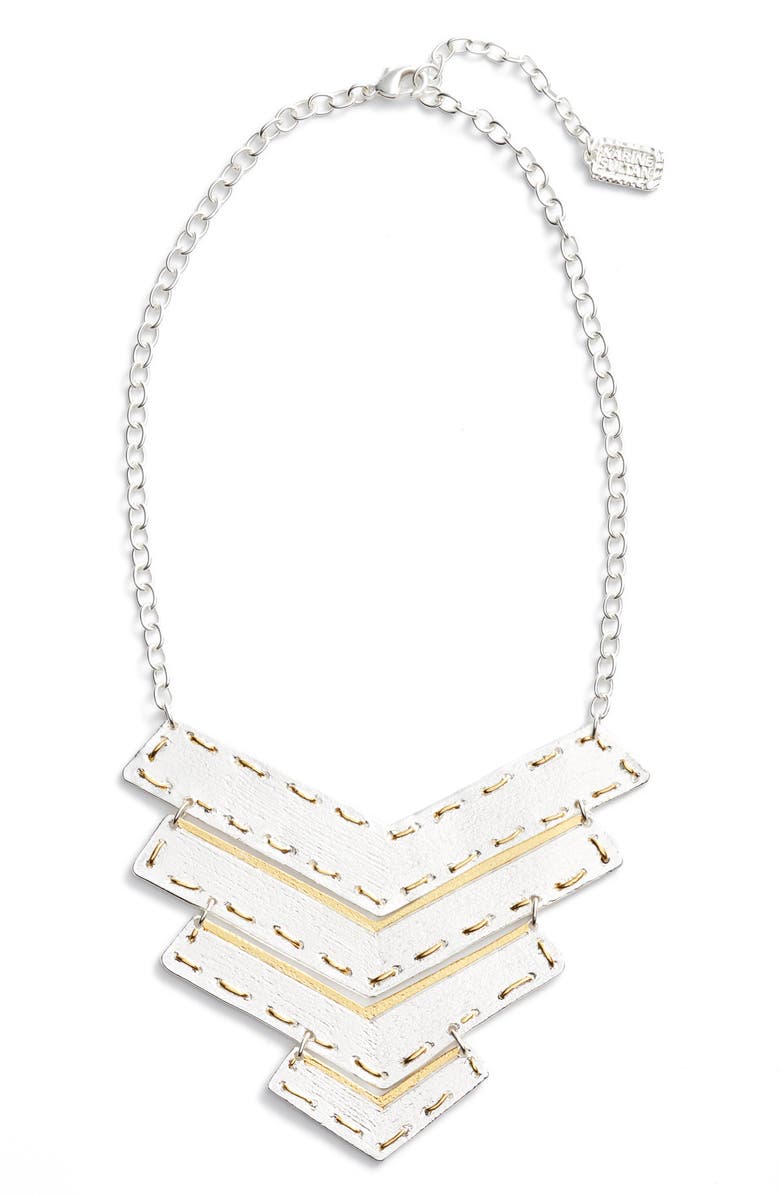 Karine Sultan Chevron Pendant Necklace, Main, color,