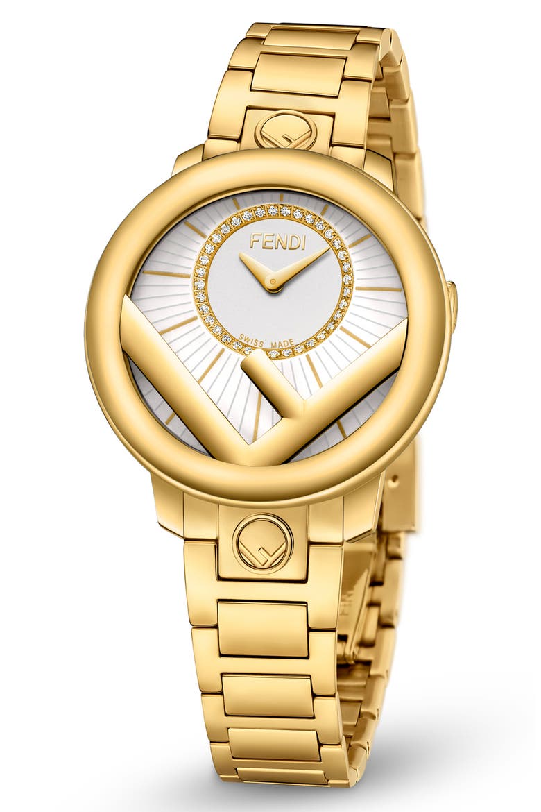 Run Away Diamond Bracelet Watch, 28mm, Alternate, color, GOLD/ SILVER/ GOLD