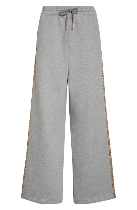 Jodie Check Tape French Terry Sweatpants