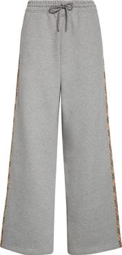 Burberry Jodie Check Tape French Terry Sweatpants