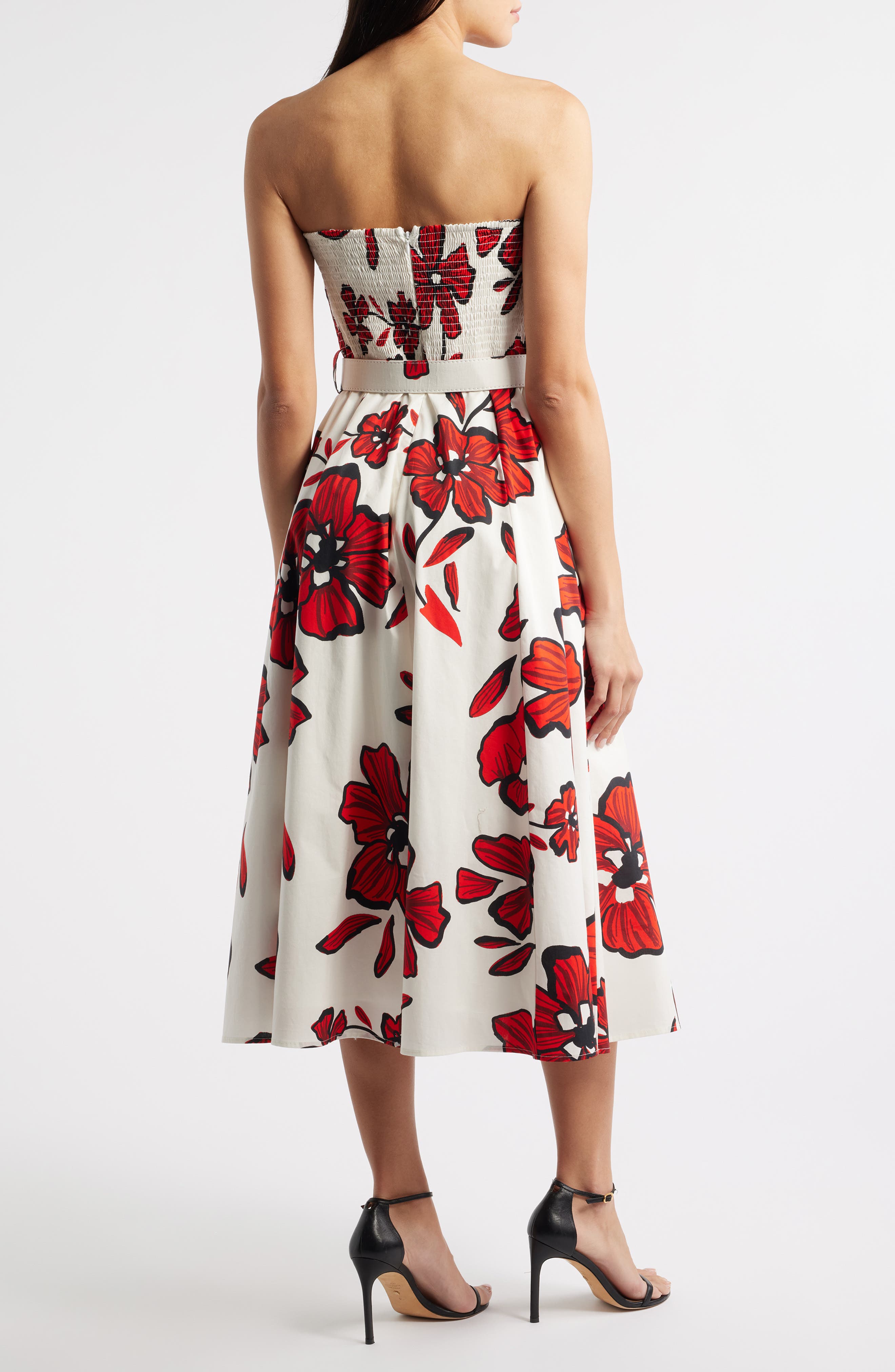 Strapless Belted Stretch Cotton Dress - image 2