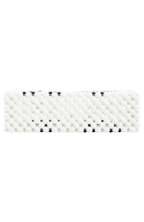 Susan Alexandra I Love Ny Beaded Top Handle Bag In White