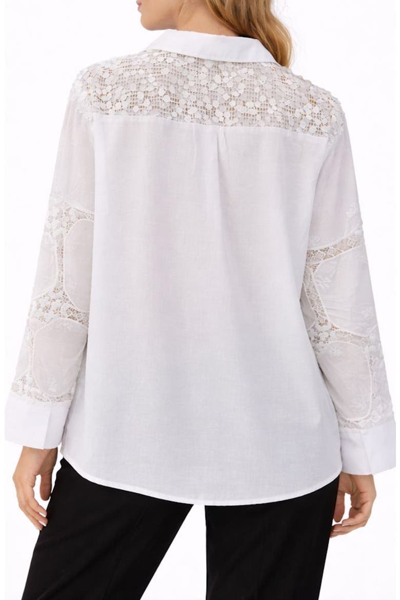 Lace Trim Shacket, Alternate, color, WHITE