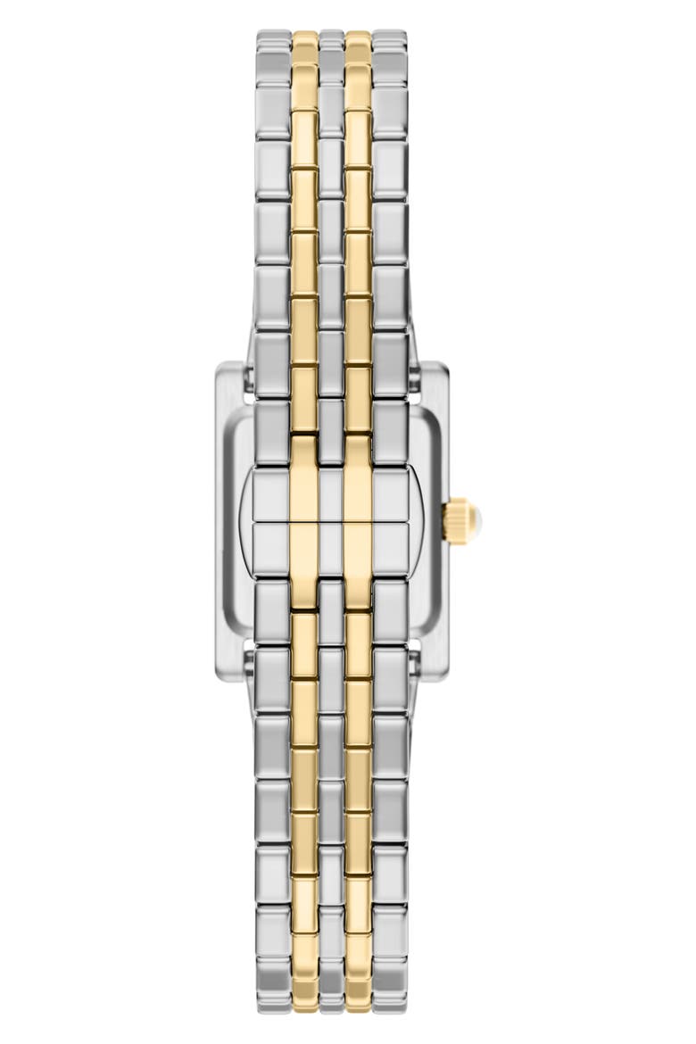 Small Mother-of-Pearl Tank Bracelet Watch, 19mm x 26mm, Alternate, color, SILVER