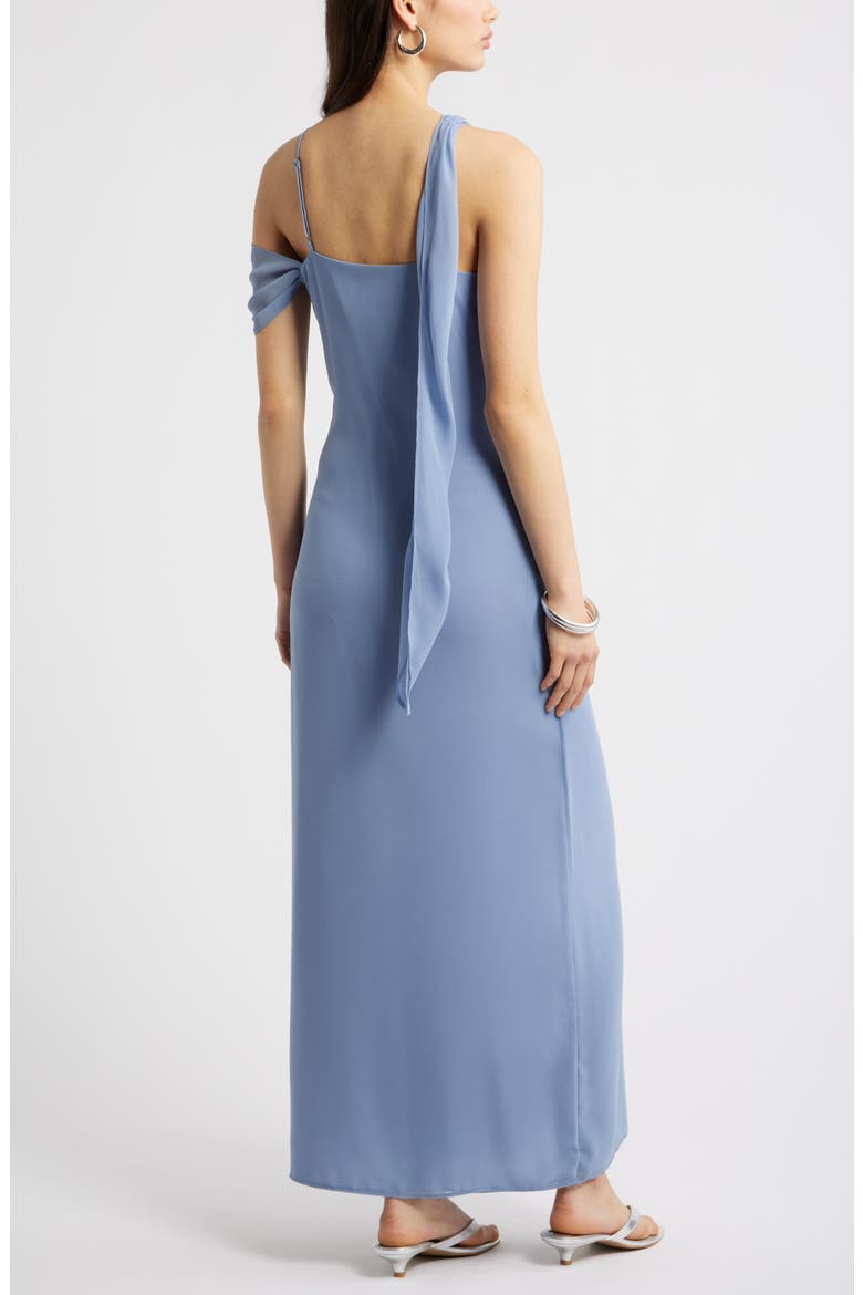 Asymmetric Chiffon Dress, Alternate, color, BLUE UMBRA
