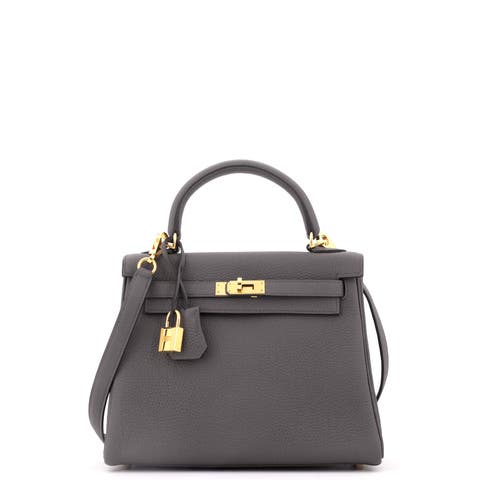Kelly Handbag Grey Togo with Gold Hardware 25