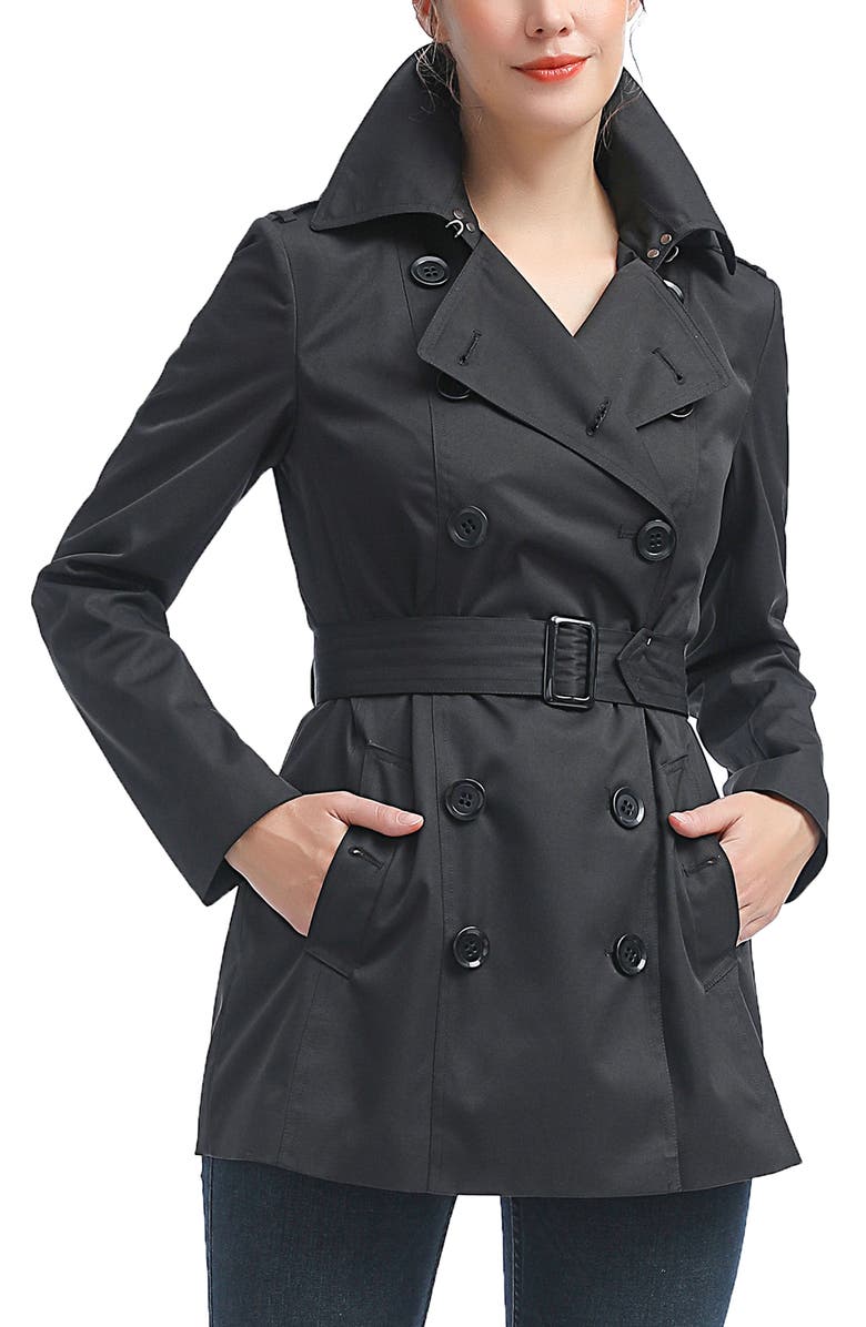 Kimi & Kai Women's Noa Short Trench Coat, Main, color, Black