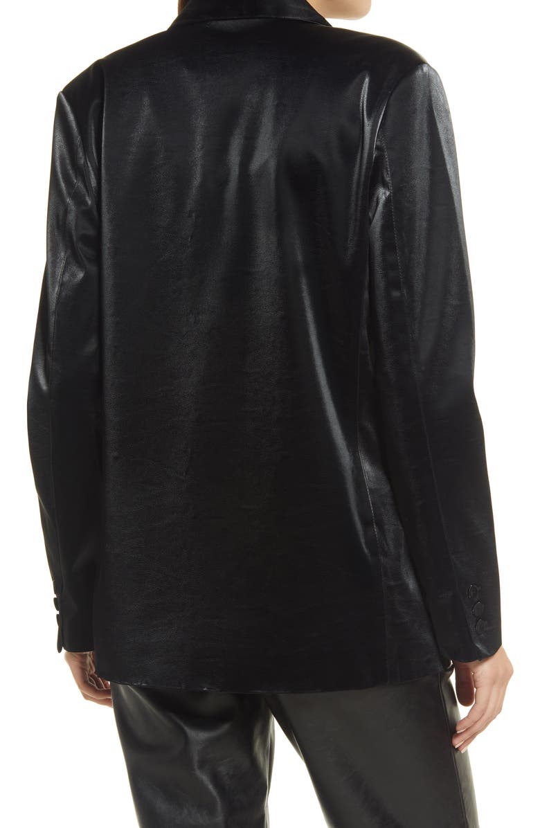 BLANKNYC Double Breasted Faux Leather Blazer, Alternate, color,