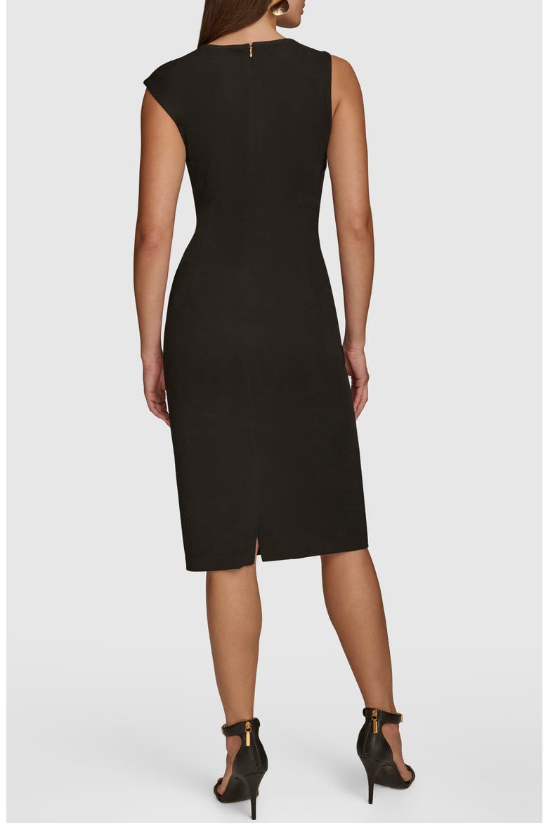 Chain Detail Sleeveless Sheath Dress, Alternate, color, BLACK