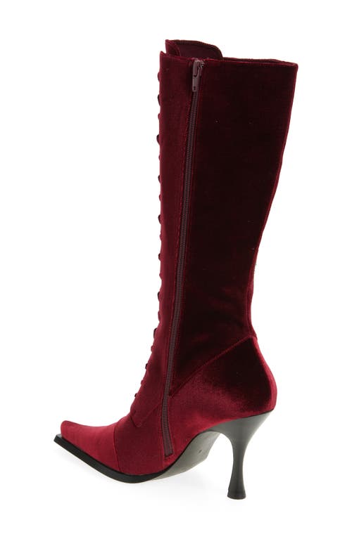 Jeffrey Campbell Joyeux Floral Lace-up Knee High Boot In Multi