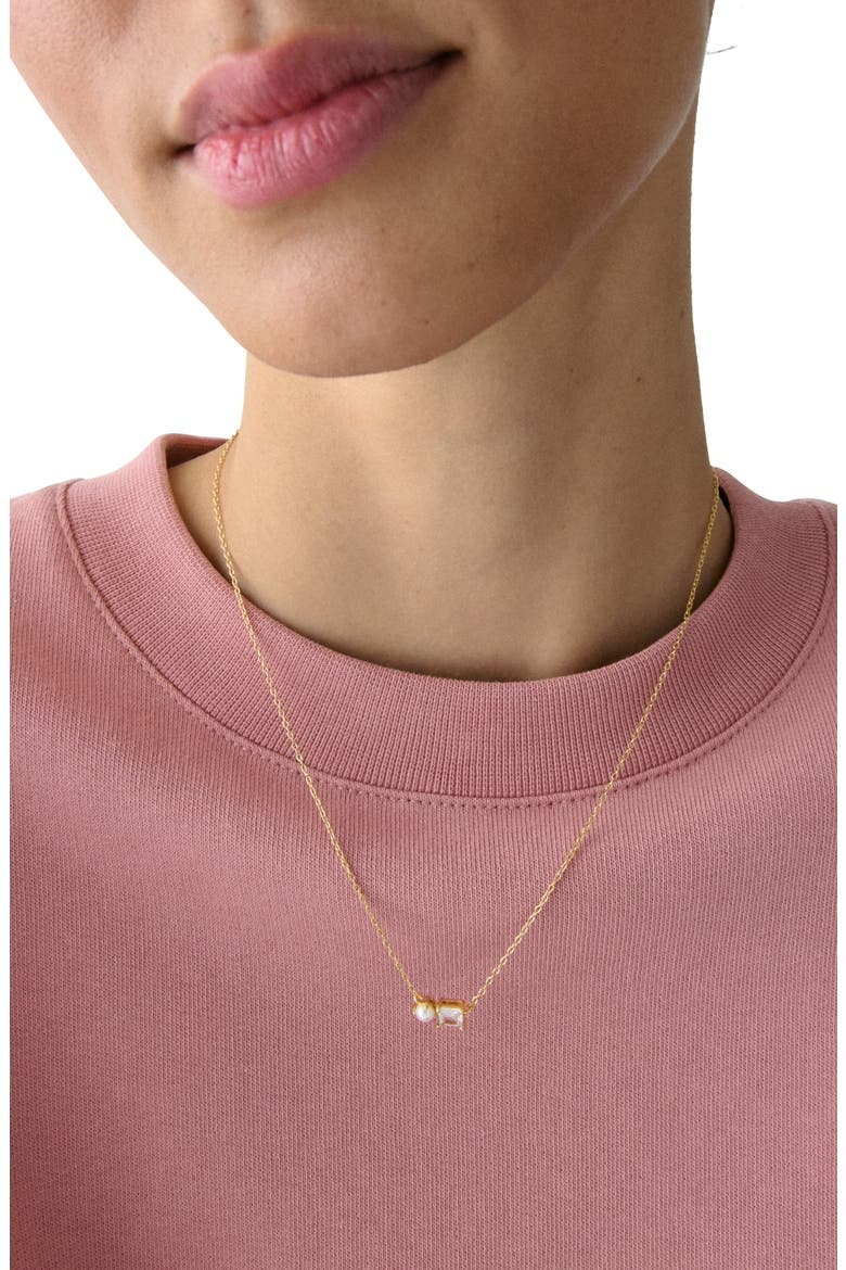 dear bestie pendant necklace, Alternate, color, CREAM/ CLEAR/ GOLD