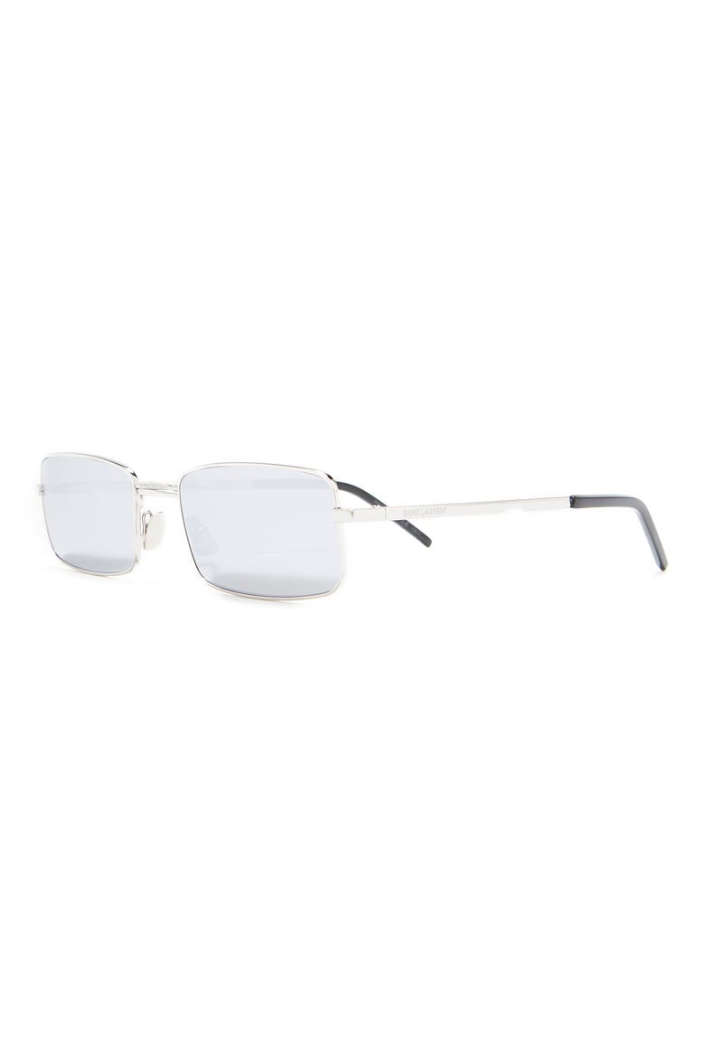 56mm Rectangle Sunglasses, Alternate, color, SILVER SILVER SILVER