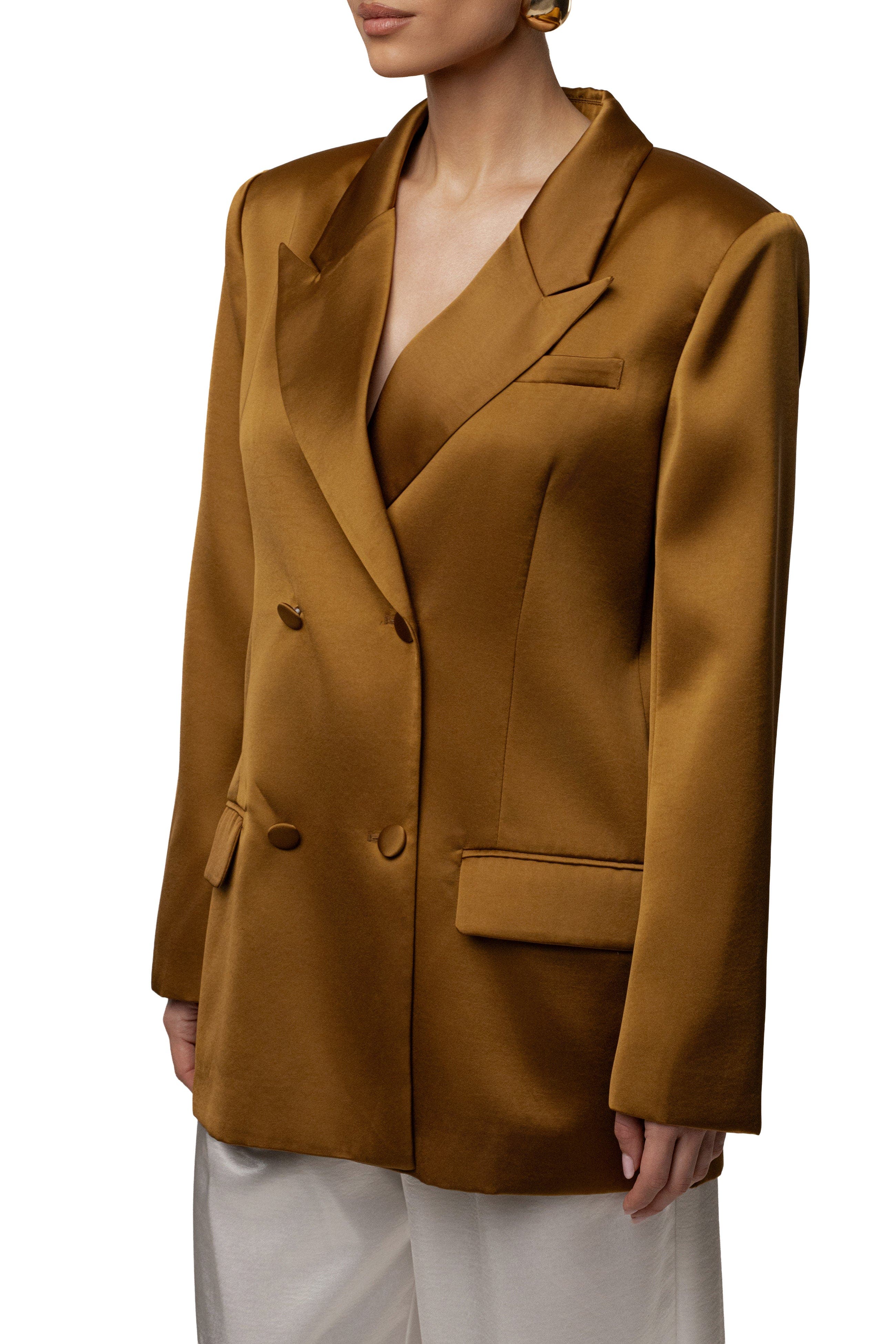 Lara Oversize Satin Blazer - image 2