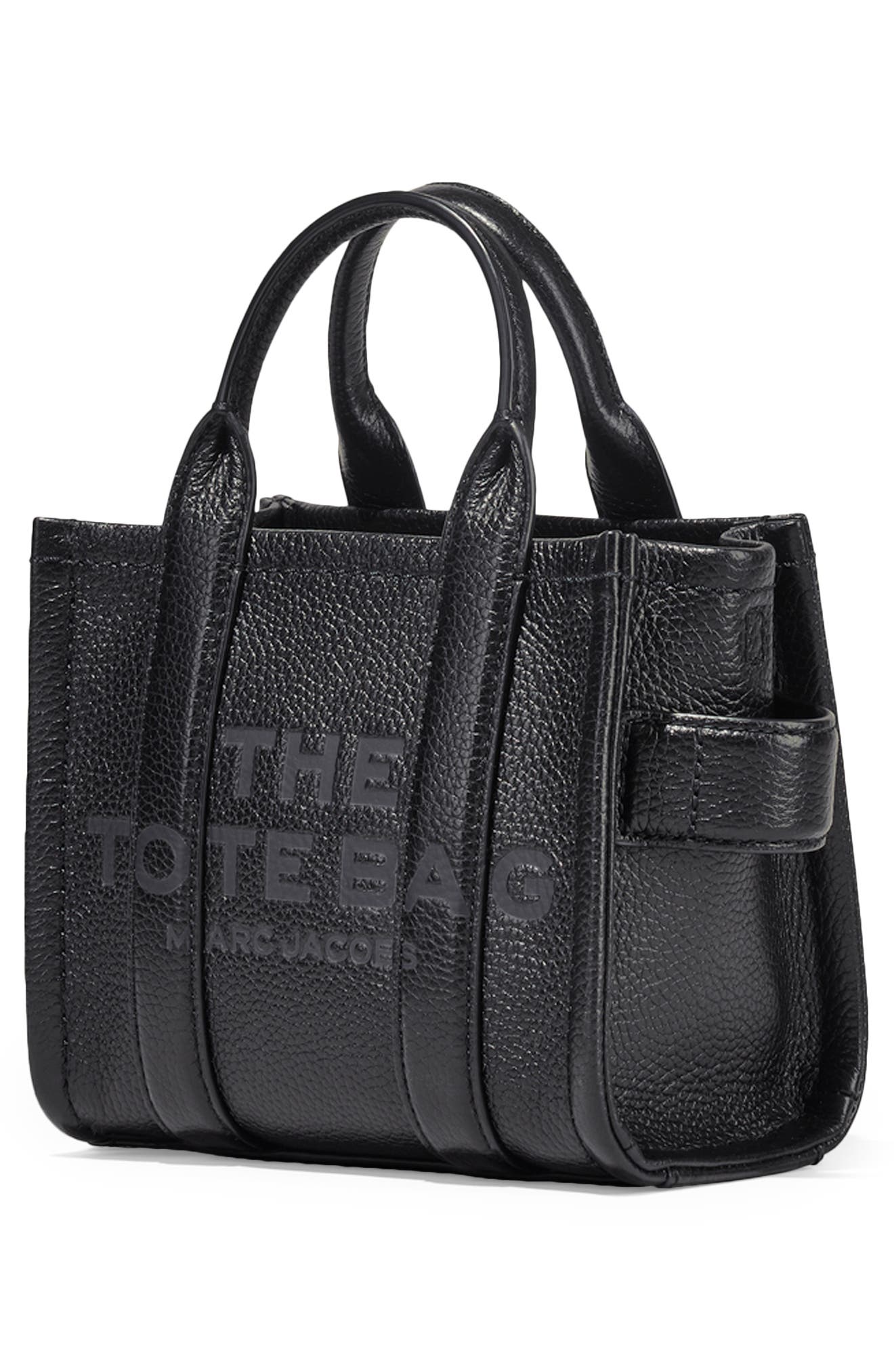 Marc Jacobs The Leather Crossbody Tote Bag, Alternate, color, Black