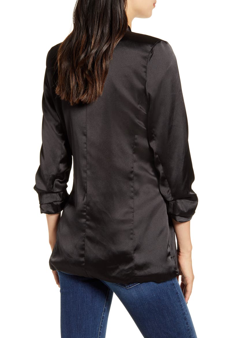 Satin Blazer, Alternate, color, BLACK