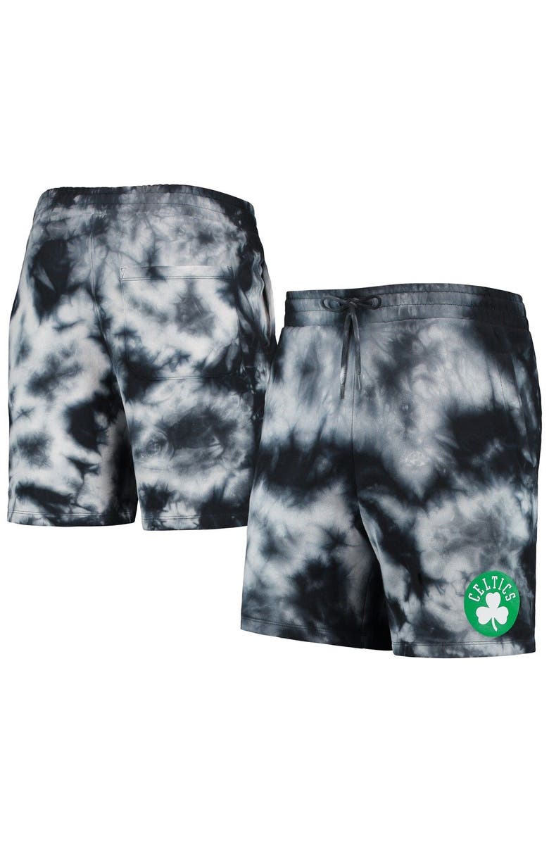 New Era Men's New Era Black Boston Celtics Fleece Tie-Dye Shorts, Main, color, Black