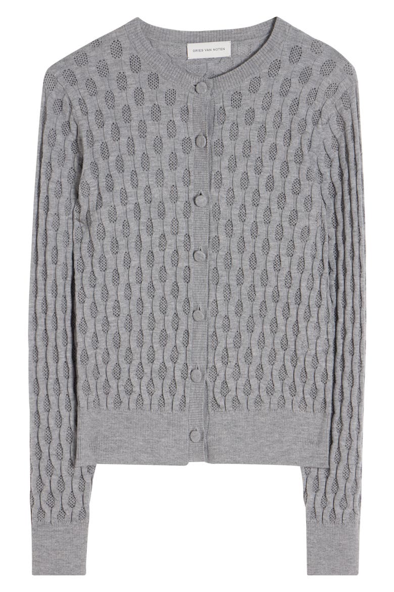 Tanguy Textured Merino Wool Cardigan, Alternate, color, GREY