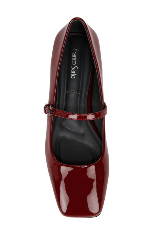 Franco Sarto Tinsley Square Toe Mary Jane Flat In Burgundy Red