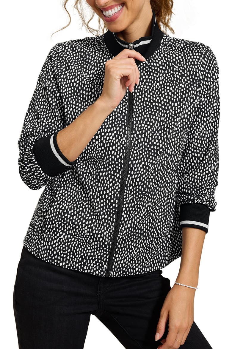 Aubrey Geo Tide IslandZone Full Zip Performance Sweatshirt, Main, color, BLACK