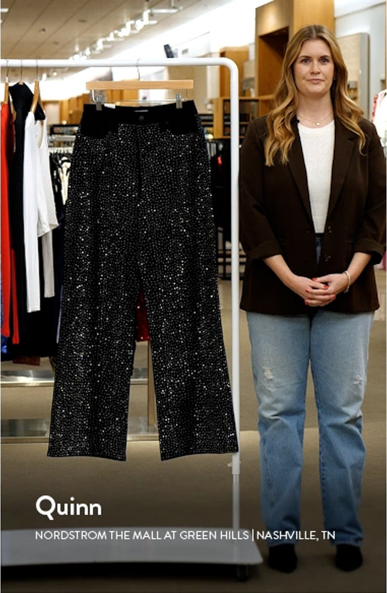 Good Ease Rhinestone Wide Leg Jeans, sales video thumbnail