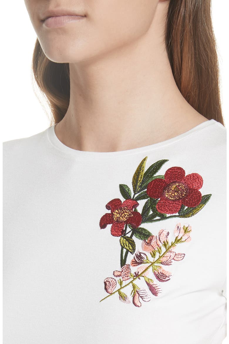 Laylar Kirstenbosch Embroidered Tee, Alternate, color, IVORY