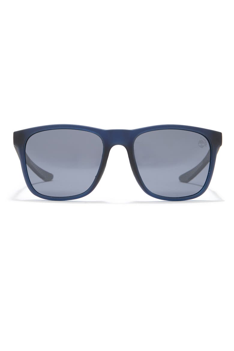 55mm Square Polarized Sunglasses, Main, color, BLUE/ OTHER / SMOKE POLARIZED