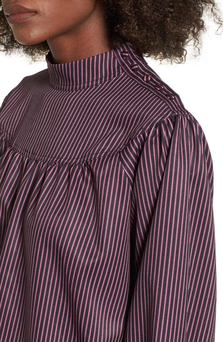 EVIDNT Shirring Stripe Top, Alternate, color, 