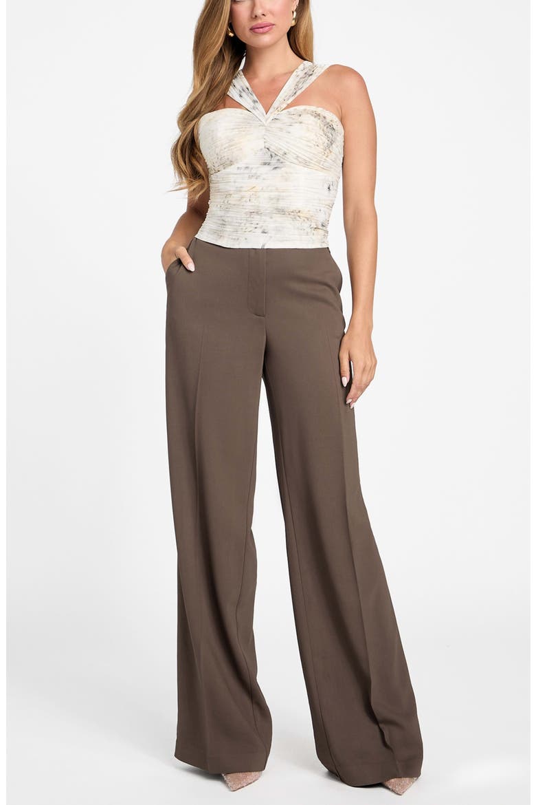 Giselle Straight Pants, Alternate, color, BROWN