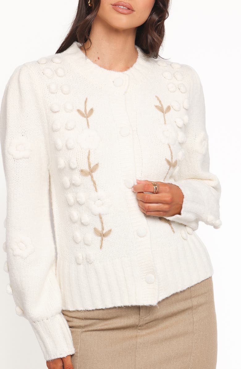 Petal & Pup Cleo Floral Cardigan, Alternate, color, Cream