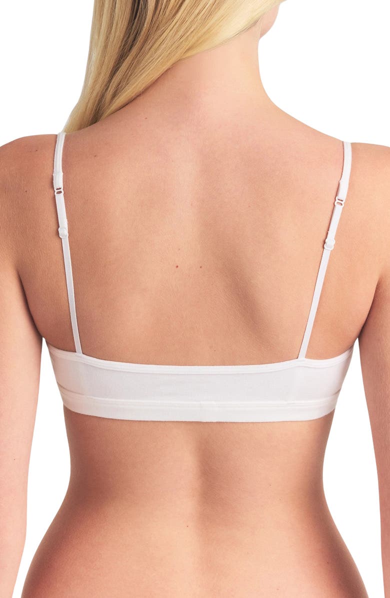 SKIMS Everyday Cotton Scoop Bralette, Alternate, color, Snow