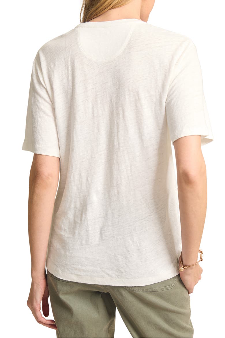 Linnea Placket Linen T-Shirt, Alternate, color, WHITE