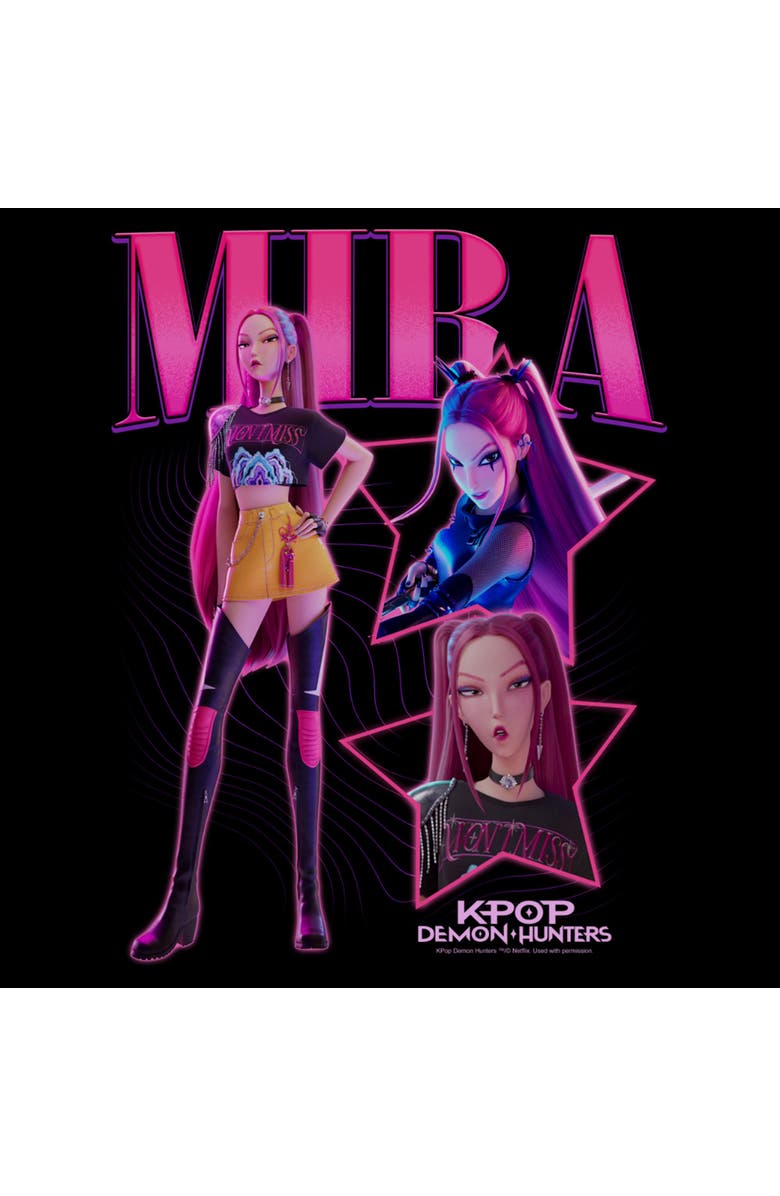 KPop Demon Hunters Boy's KPop Demon Hunters Mira Super Star Logo Graphic T-Shirt, Alternate, color, Black