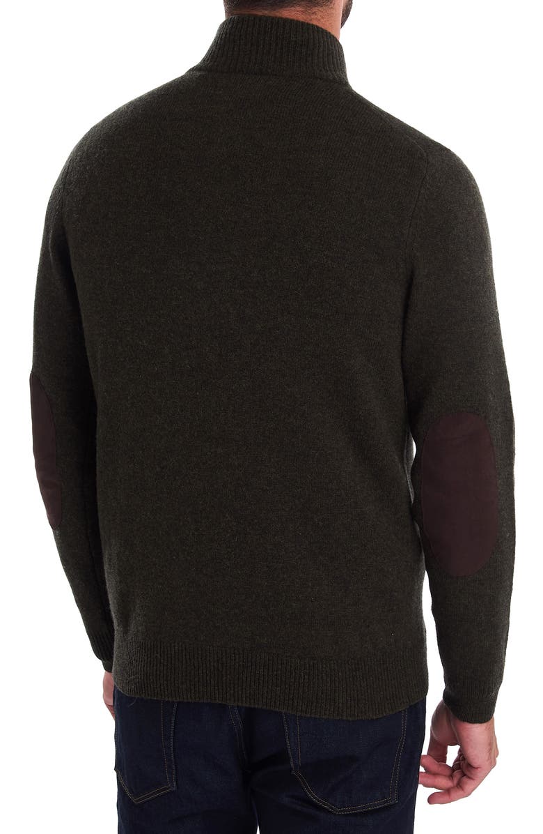 Barbour Patch Wool Quarter Zip Pullover, Alternate, color, Seaweed