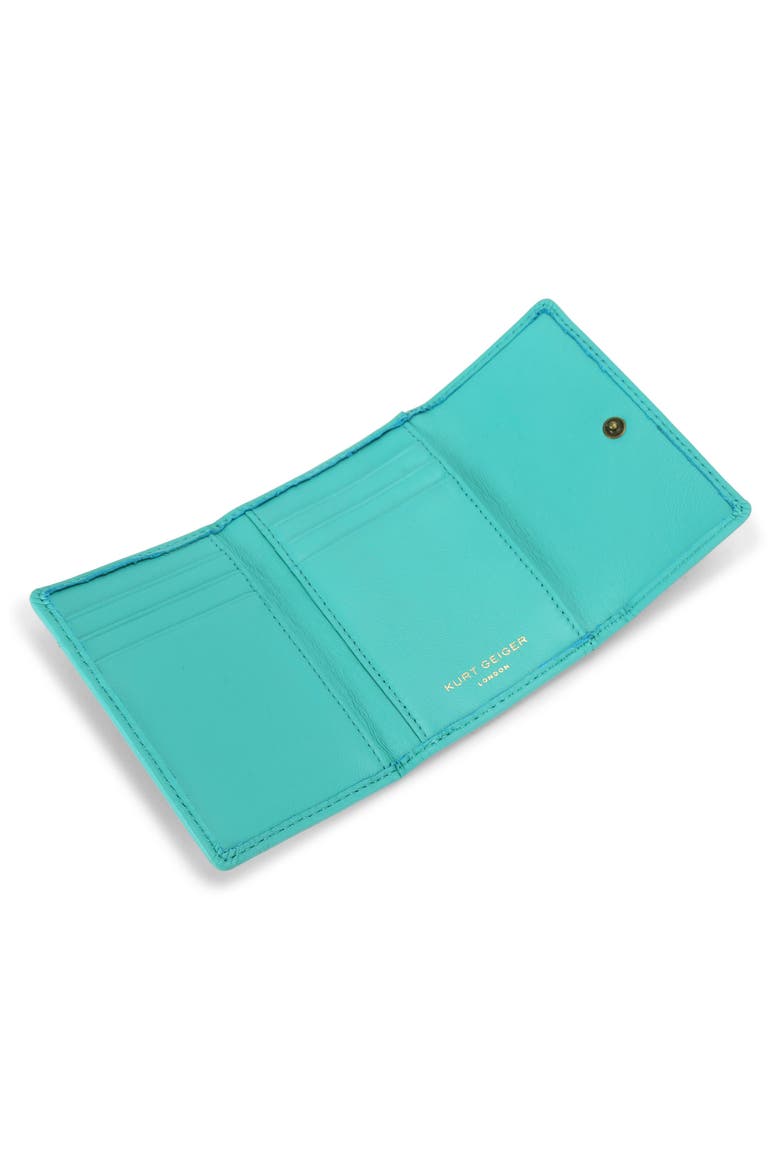 Flap Multi Leather Trifold Card Holder, Alternate, color, TURQUOISE/ AQUA