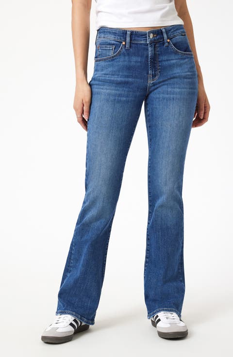 Molly High Waist Bootcut Jeans (Mid Brushed Flex Blue)